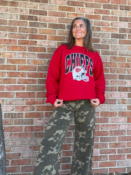DISTRESSED CHIEFS SWEATSHIRT