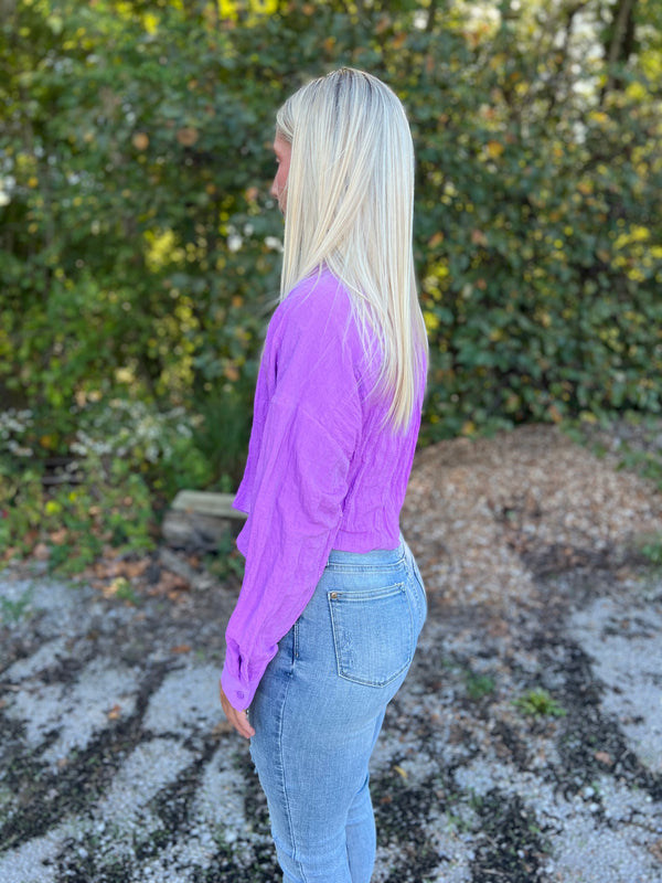 VIOLET CRINKLE TOP