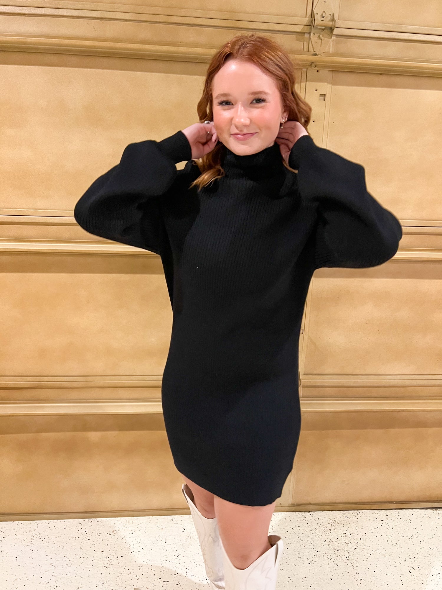 sweater dress nearby DANCING WITH SHADOWS SWEATER DRESS- 2 COLORS – Crave Boutique