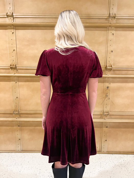 CRANBERRY VELVET DRESS