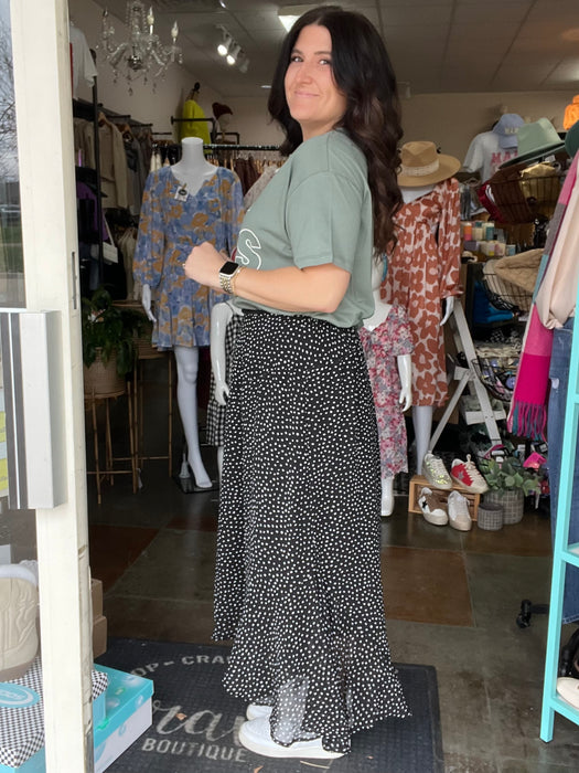 POLKA DOT MIDI SKIRT- 2 COLORS