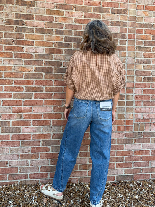 BROWN GINGHAM TOP