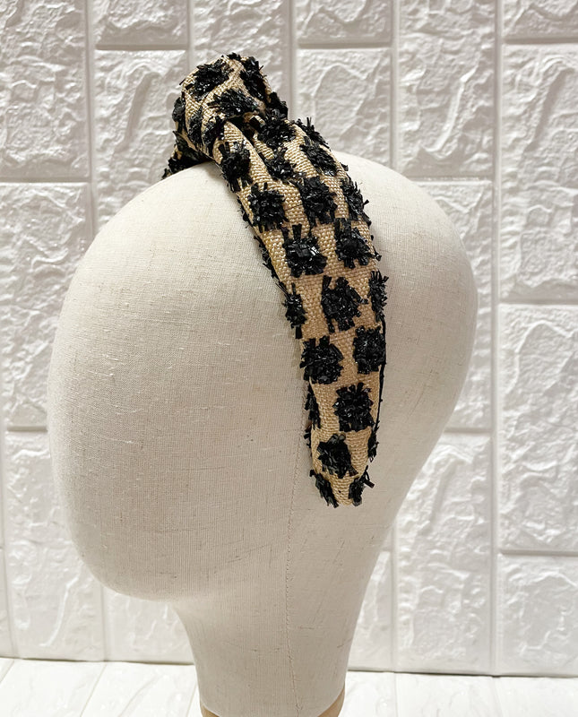 BLACK PATTERNED HEADBAND