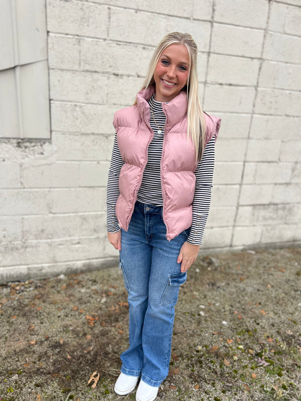 SMOOTH PUFFER VEST- 2 COLORS