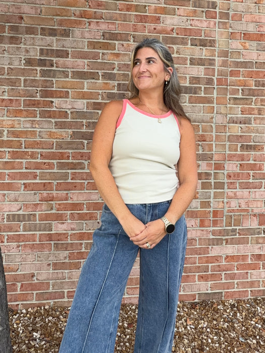 CORAL TRIM TANK TOP