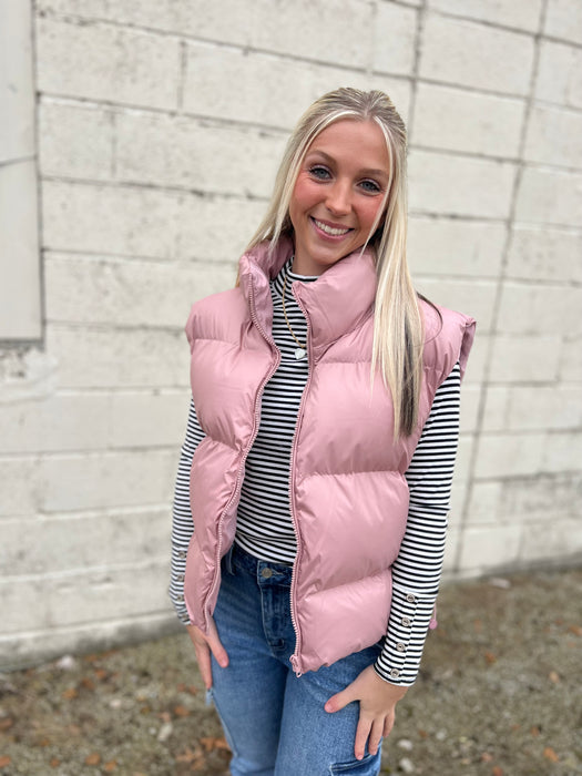 SMOOTH PUFFER VEST- 2 COLORS