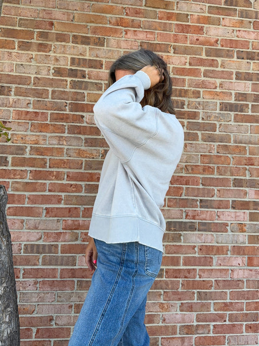 ACID WASH FLEECE PULLOVER- 6 COLORS