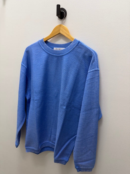CORDED CREW PULLOVER- 6 COLORS