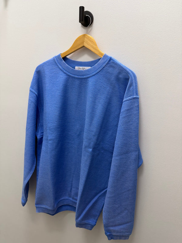 CORDED CREW PULLOVER- 6 COLORS