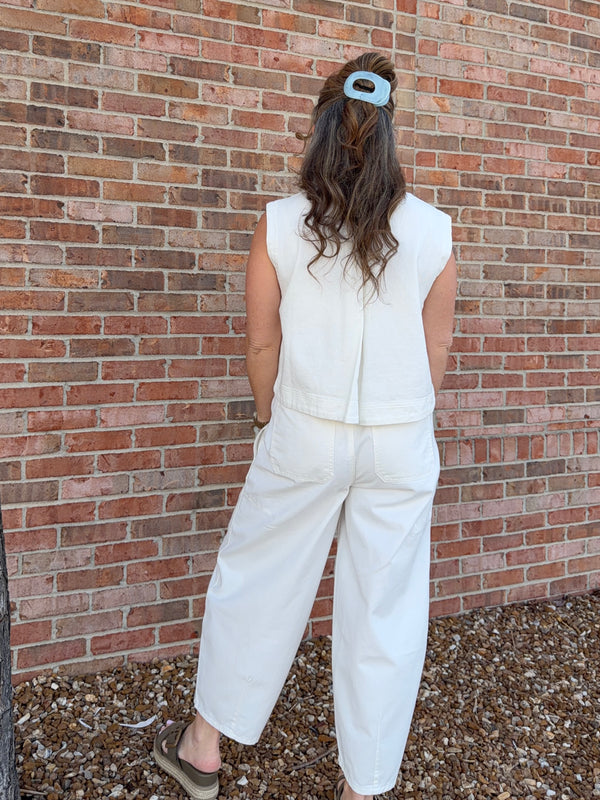 WHITE DENIM TANK TOP
