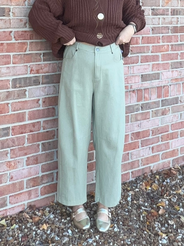 WIDE LEG DENIM PANTS- 2 COLORS