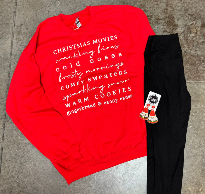 HOLIDAY FAVORITES LIST SWEATSHIRT