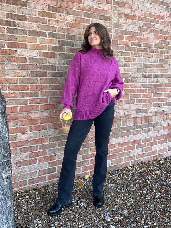MOCK NECK SWEATER- 8 COLORS