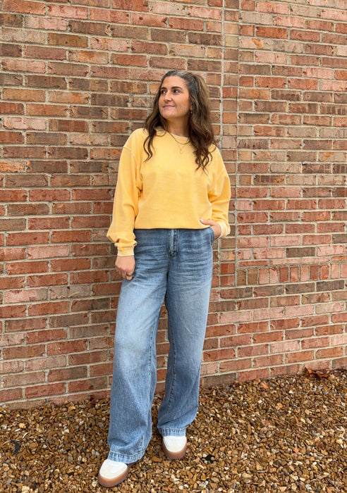 ELASTIC WAIST BAGGY JEANS