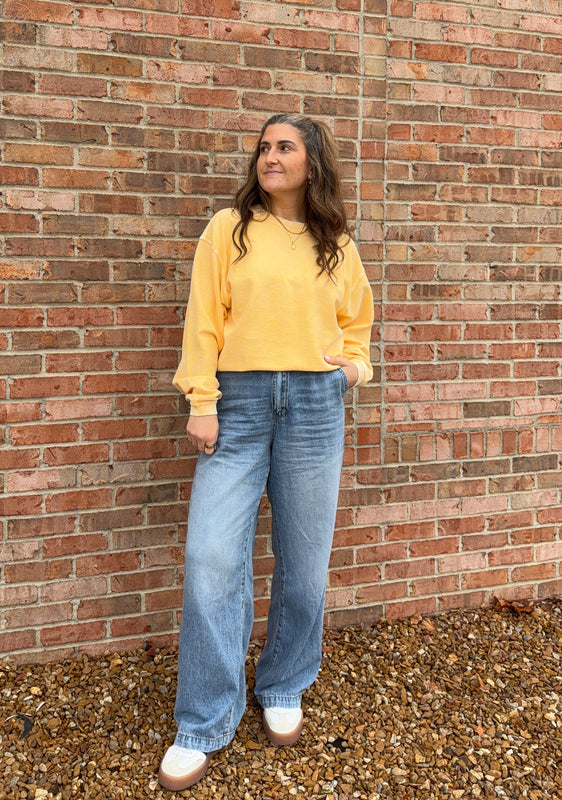 ELASTIC WAIST BAGGY JEANS