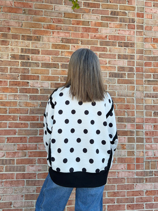 POLKA DOT SWEATSHIRT