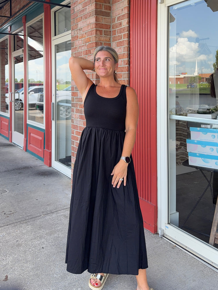 MIX MEDIA MIDI DRESS