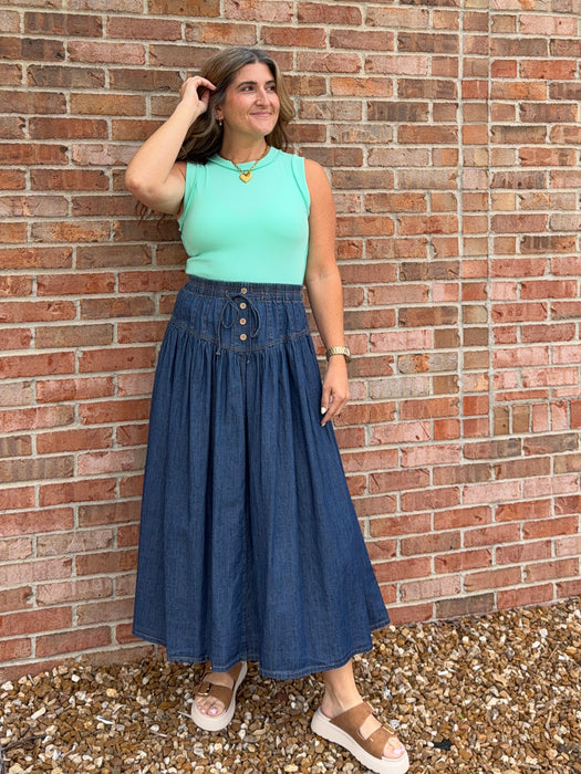 DENIM MAXI SKIRT