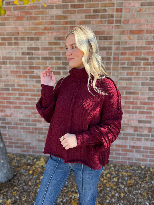 CRANBERRY CHUNKY SWEATER