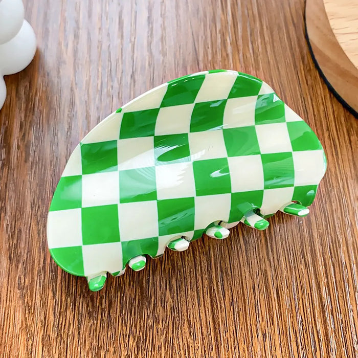 CHECKERED CLAW CLIP- 4 COLORS
