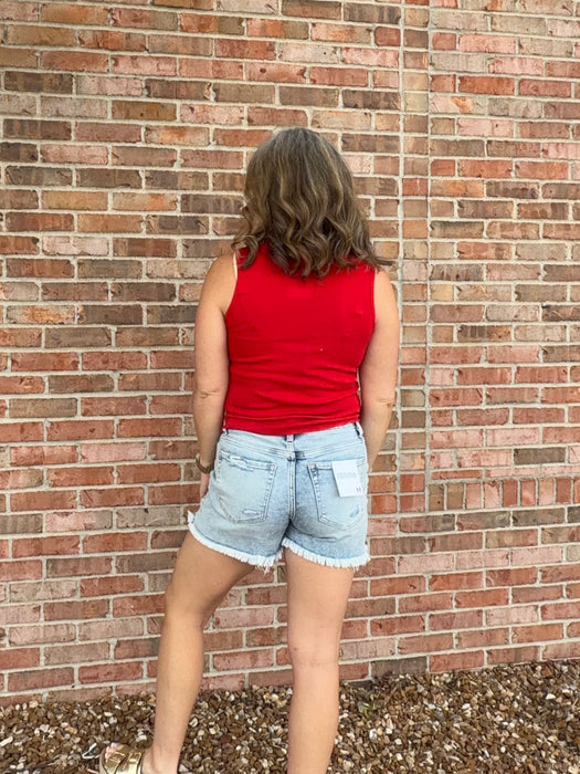 BUTTON FRONT TANK TOP- 2 COLORS