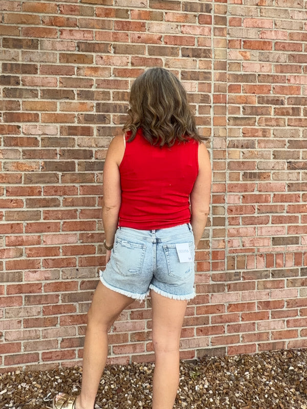 BUTTON FRONT TANK TOP- 2 COLORS