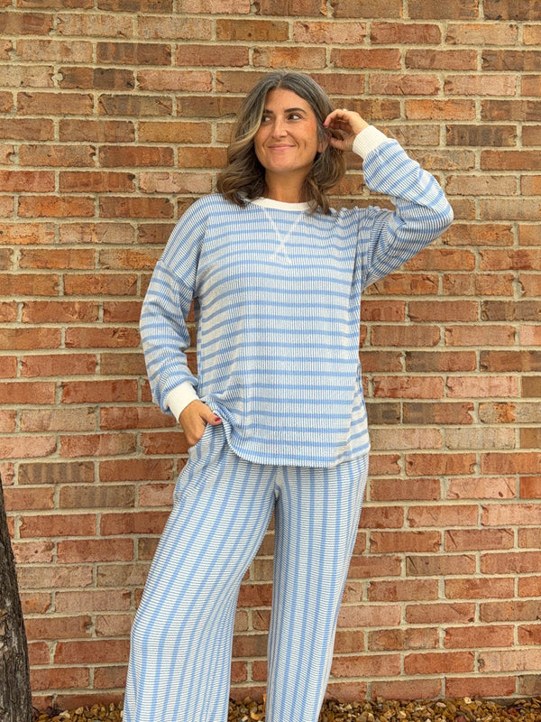 RIBBED STRIPED MATCHING SET- 3 COLORS