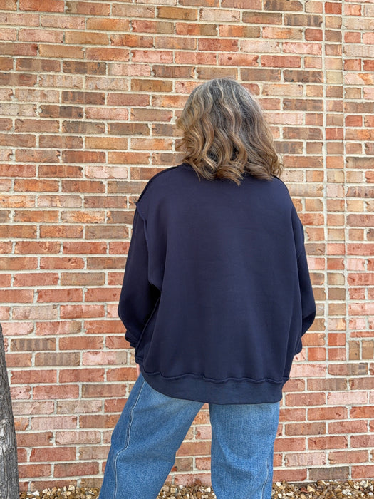 LUCKY DUCK MOCK NECK SWEATSHIRT
