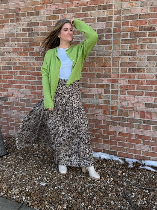 ANIMAL PRINT MAXI SKIRT