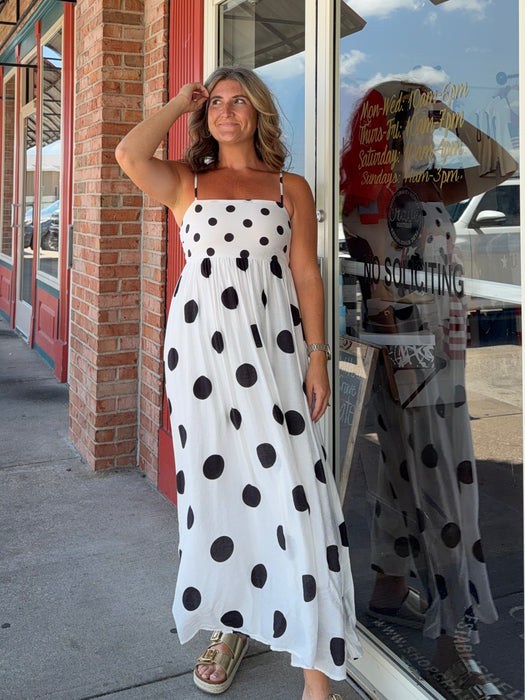 WITH THE TREND POLKA DOT DRESS
