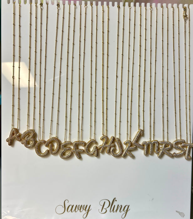 SCRIPT BALLOON INITIAL NECKLACE