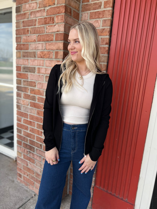 OWN THE NIGHT BLACK ZIP UP