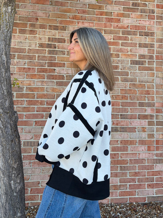 POLKA DOT SWEATSHIRT