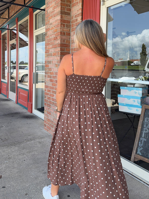 POLKA DOT MIDI DRESS
