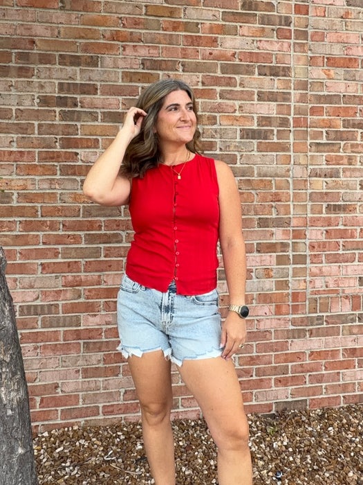 BUTTON FRONT TANK TOP- 2 COLORS