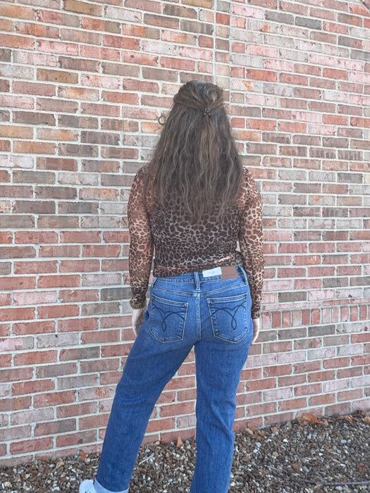 SHEER LEOPARD PRINT TOP
