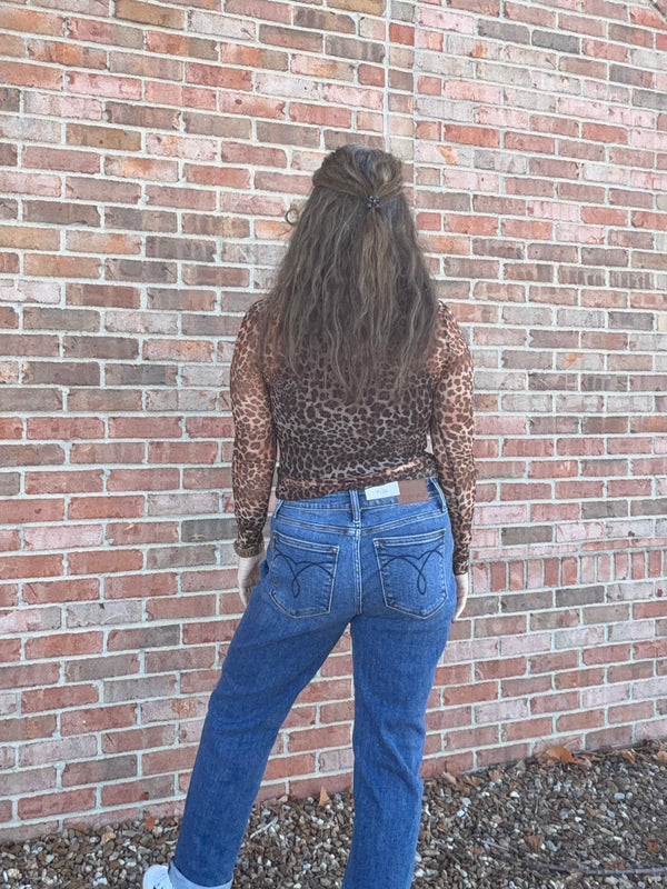 SHEER LEOPARD PRINT TOP