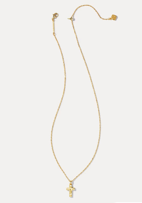 KENDRA SCOTT: CROSS PENDANT GOLD METAL