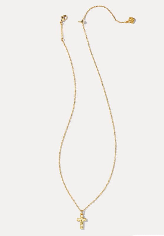 KENDRA SCOTT: CROSS PENDANT GOLD METAL