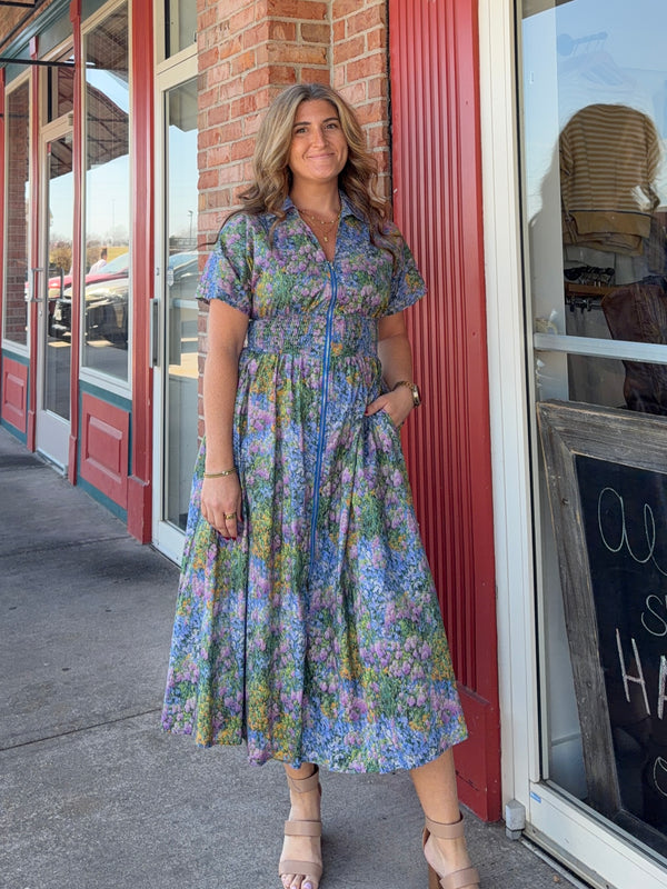 SPRING FLORALS MIDI DRESS
