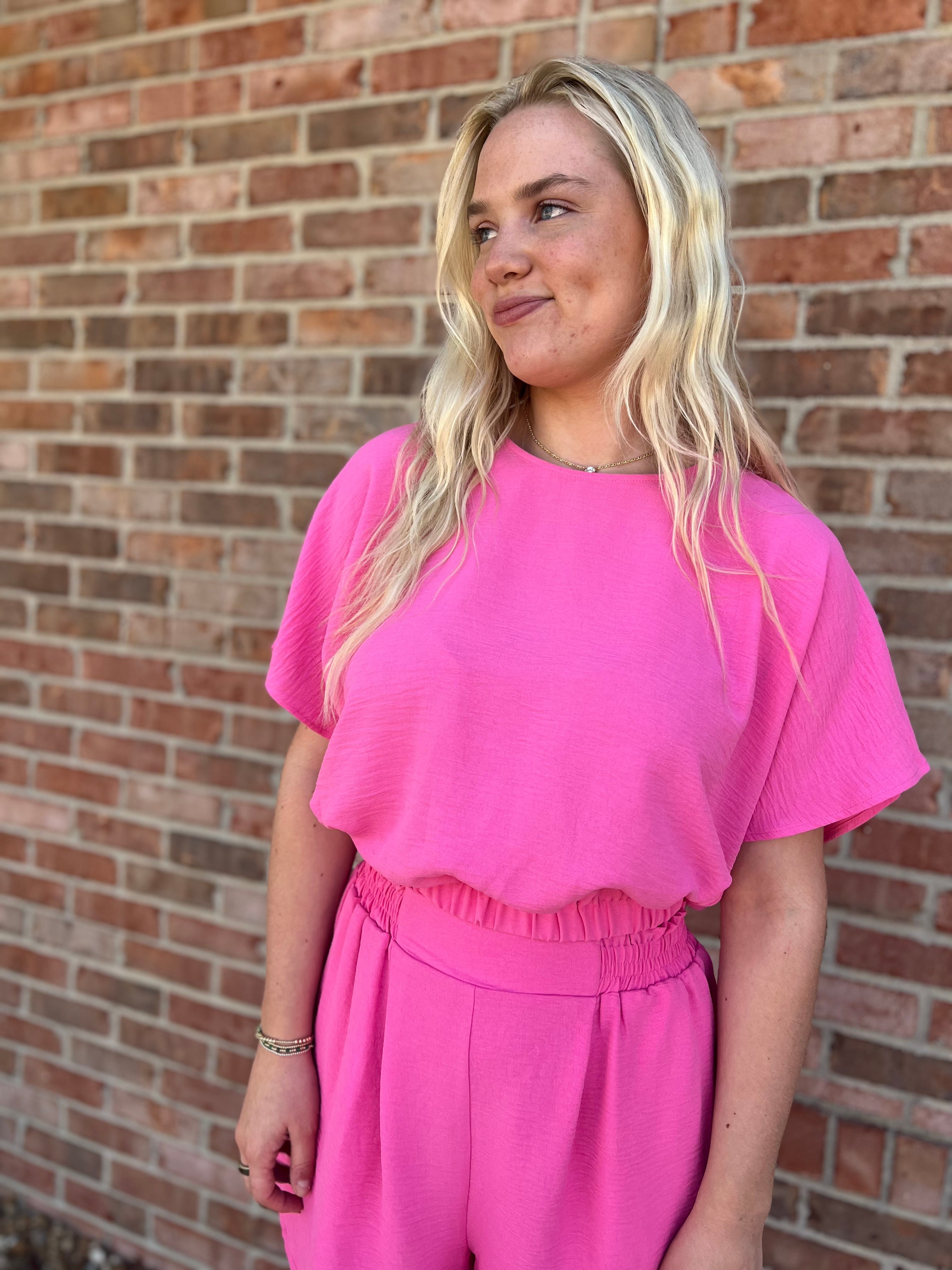 PINK CROP TOP