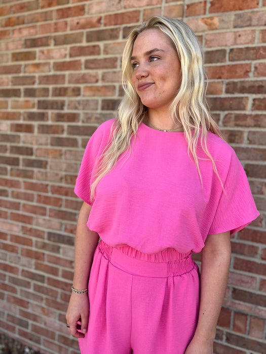 PINK CROP TOP