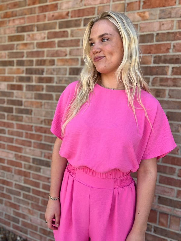 PINK CROP TOP
