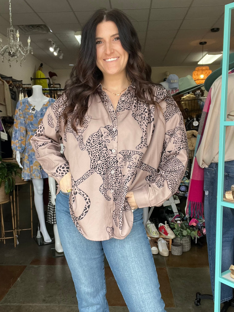 JAGUAR BUTTON UP TOP