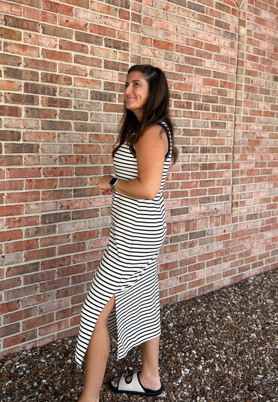 NICE TO MEET YOU STRIPED MIDI