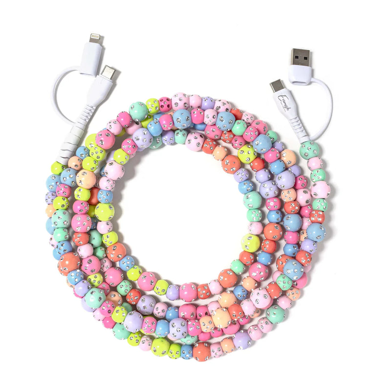 BEADED PHONE CHARGER- 12 COLORS