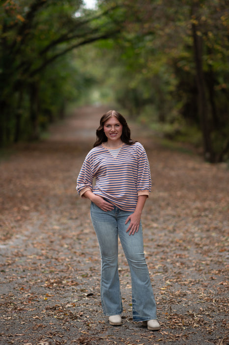 STRIPES TO MEET YOU CREWNECK TOP