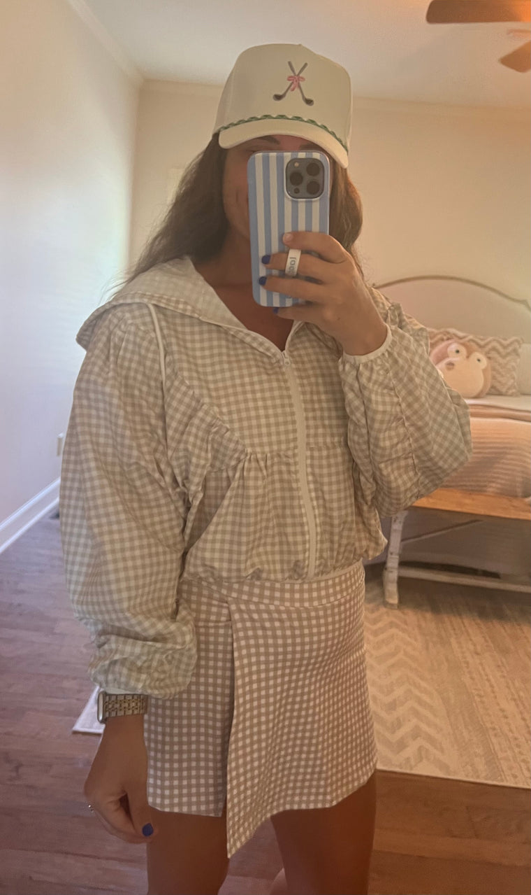 BEIGE GINGHAM JACKET