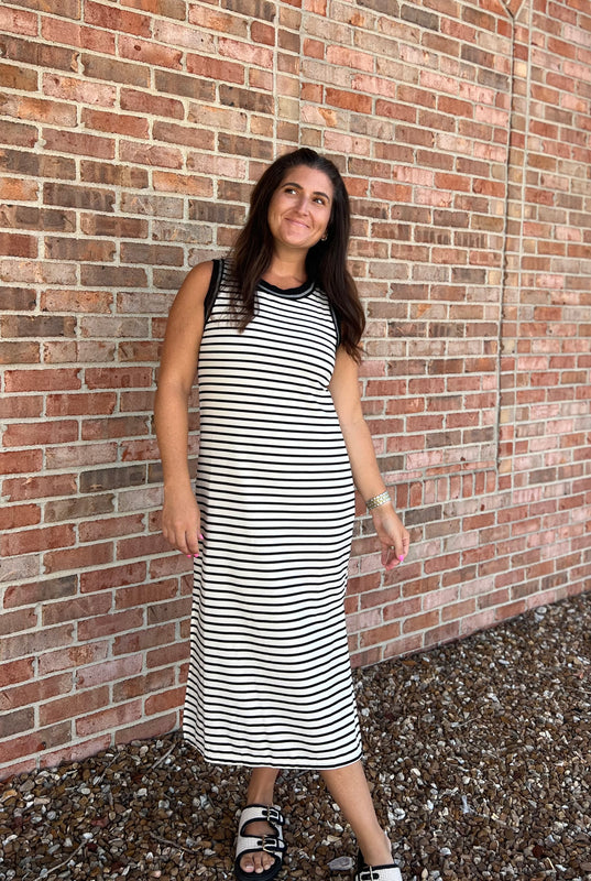 NICE TO MEET YOU STRIPED MIDI