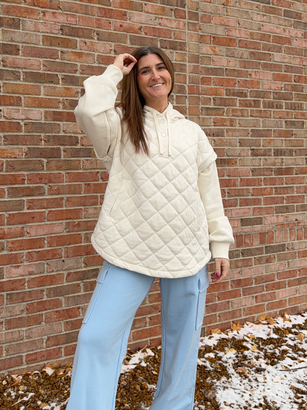 QUILTED PULLOVER